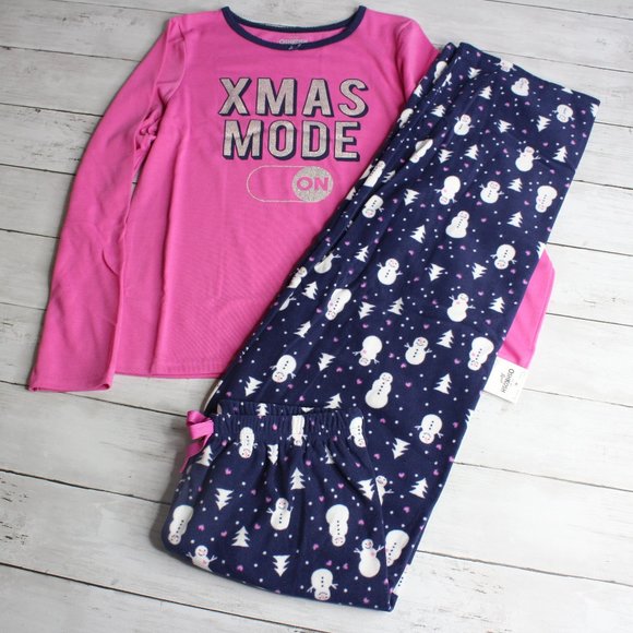 Oshkosh Girl's Christmas Pajama Set Size 6 Snowman - Picture 1 of 6